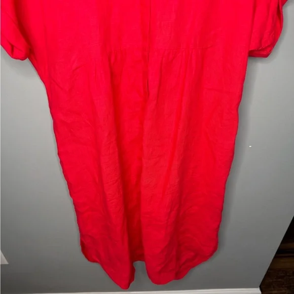 SOLD Chico’s Linen Roll Tab Dolman Midi Dress - Picture 7 of 13